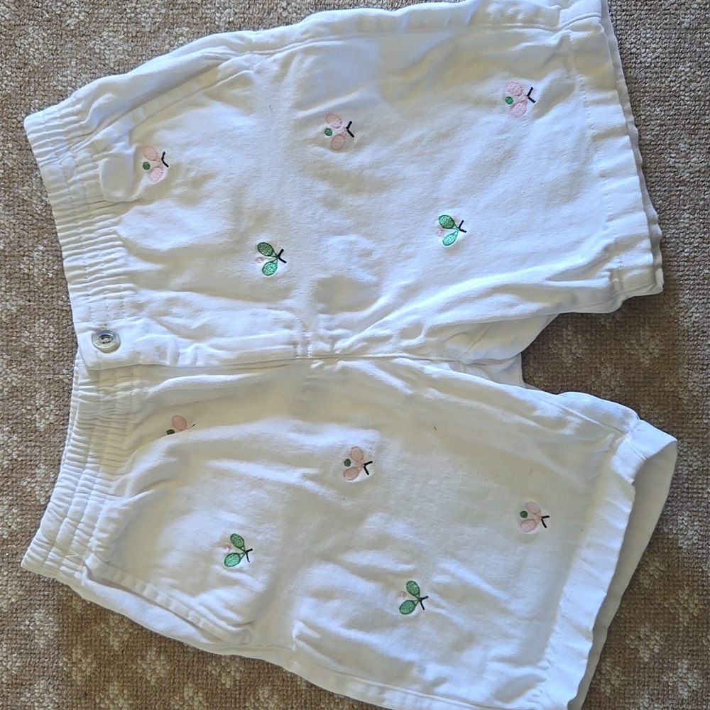 Janie and Jack White Tennis Embroidered Kids Shorts 7